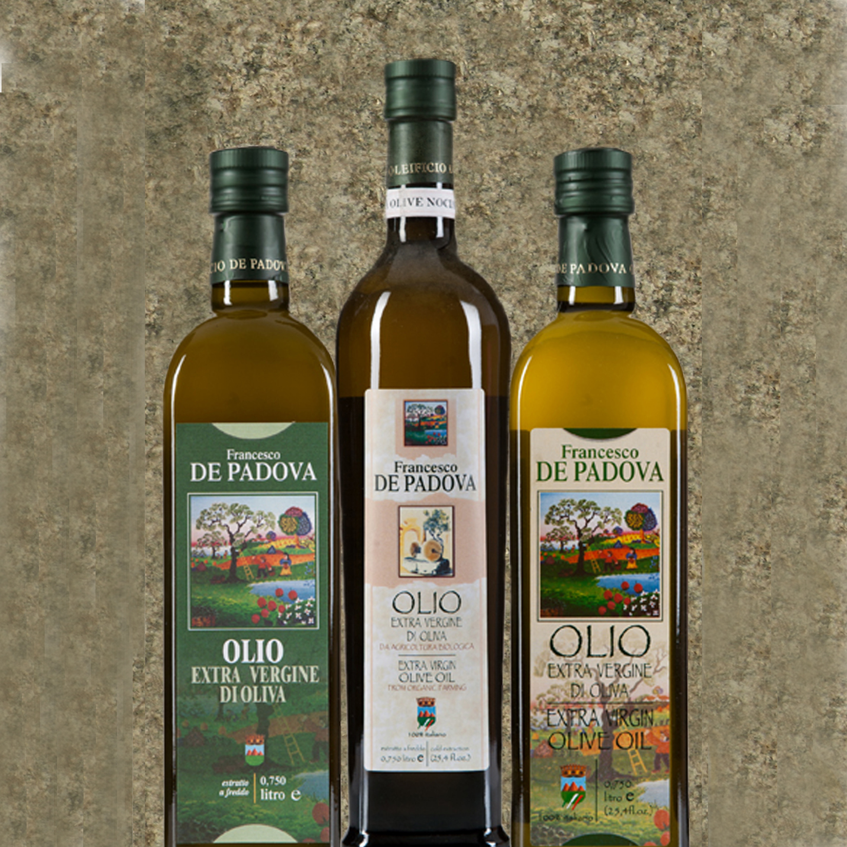 EXTRA VIRGIN OLIVE OIL FROM ORGANIC FARMING Cold Extraction - Francesco De Padova , Cantina Bosco, 100% Italy, condiments