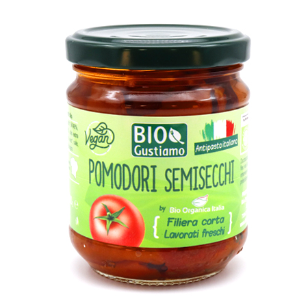Organic Semidry Tomatoes in Oil Semidry Tomato Glass Jar Condiment 190g