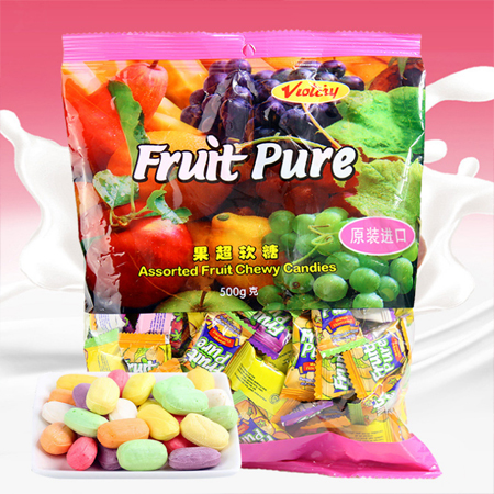 Imported fruit milk candy, fruit super soft candy, candy, comprehensive fruit flavor, Malaysia