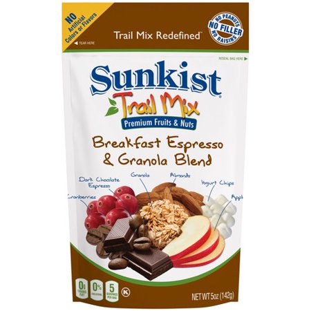 Sunkist Trail Mix Premium Fruits and Nuts Variety Pack No Peanuts No Raisins...