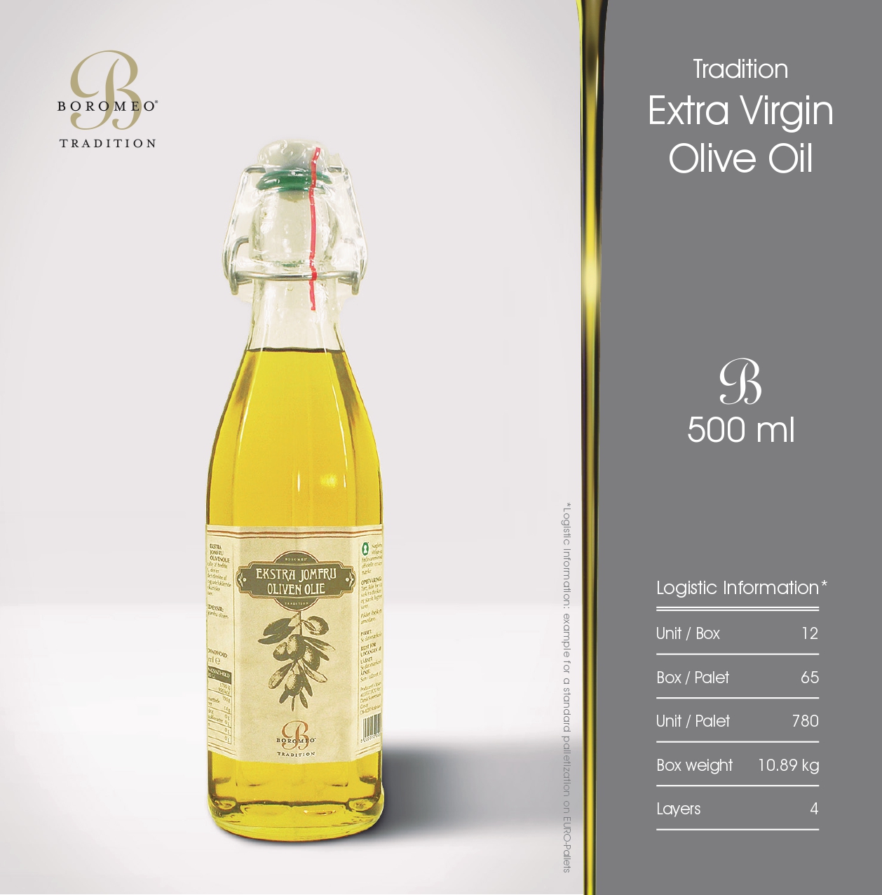 Boromeo Tradition Extra Virgen Olive Oil  -  500ml 