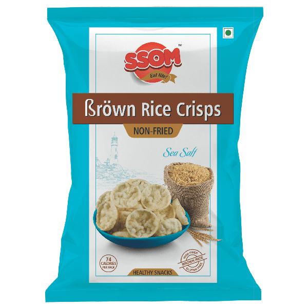 Baked brown rice crisps chips Healthy and diet snacks Cream & Onion