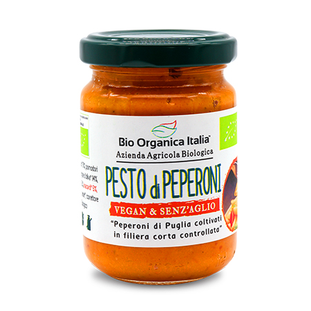 Organic Peppers Pesto Pepper Paste Glass Jar Condiment 140g 