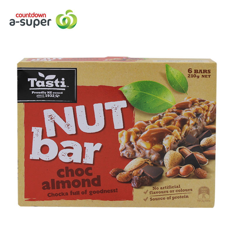 Tasti nuts sports energy bar chocolate almond flavor 210g