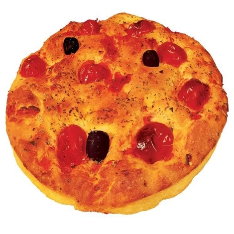 Frozen Focaccia bread of Altamura with fresh tomatoes and olives 250g BAKERY&CEREAL/BAKED Italy OROPAN S.p.A.