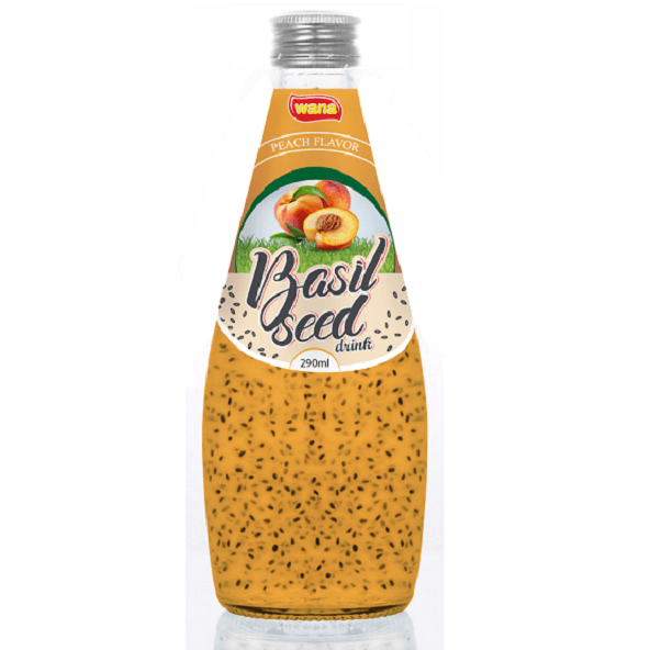 290ml Bottle Basil Seed Drink With Peach Fruit Drink