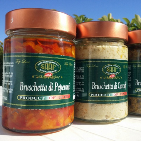 BRUSCHETTA OF ARTICHOKES sauce, condiment, Italy, SARF Specialità Alimentari Riviera dei Fiori