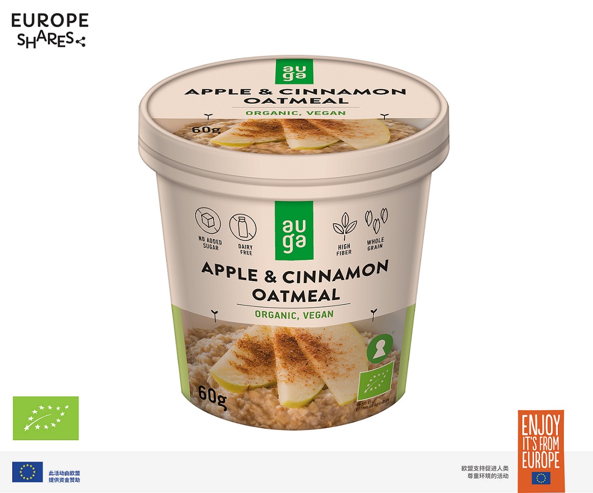 Auga_oatmeal-Apple Cinnamon Organic Oatmeal 60g