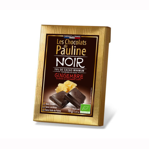 Flat dark chocolate with various flavors