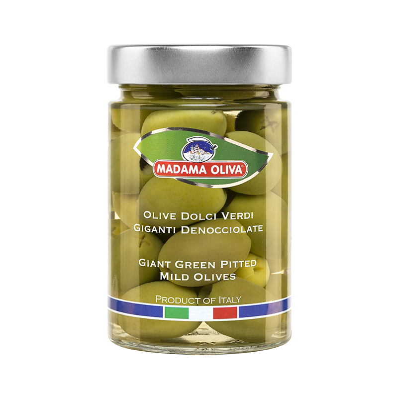 Giant green pitted mild Olives Italian Deshelled Olives Giant Green Sweet Olives