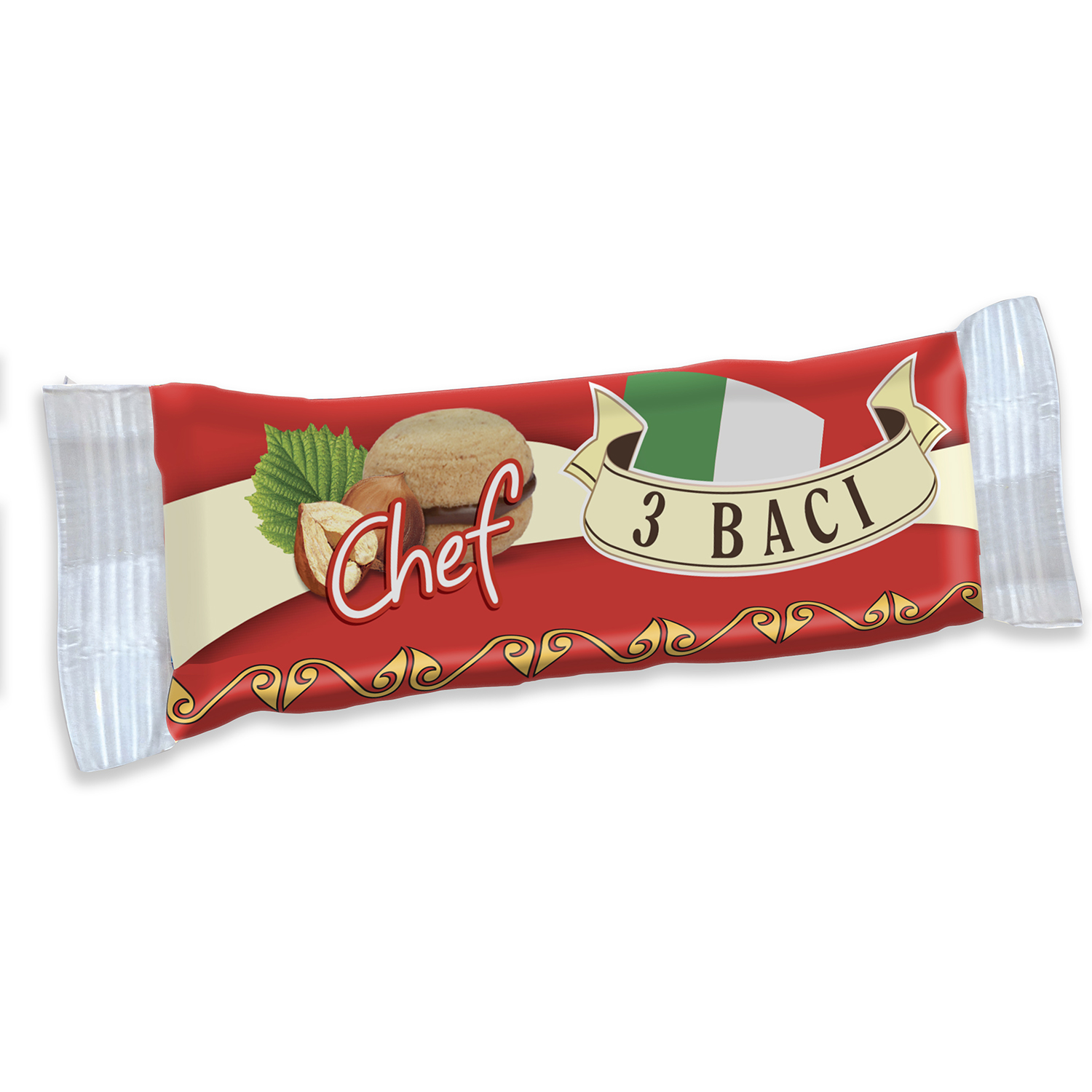 Baci di Dama（Kiss of Saronno） two round all butter pastry biscuits tasty snack/ dessert/Confectionary/ chocolate filling Bakery, Italy, Brand-Chef，Paolo Lazzaroni&Figli Spa