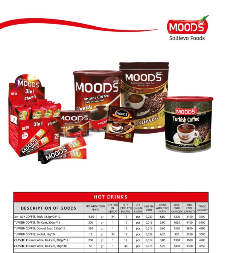 MOODS Sollievo Foods - Hot Drinks