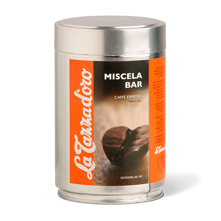 MISCELA BAR Tin Espresso blend whole beans with coffee , Italy, La Tazza d'oro srl