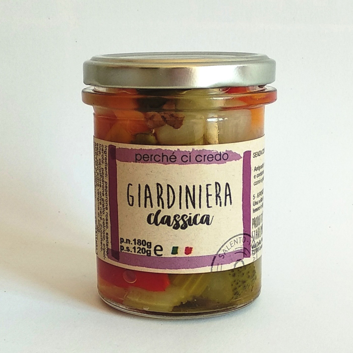 GIARDINIERA classic (vegetable mix) peper, celery, carrot, Italy, PERCHE' CI CREDO 