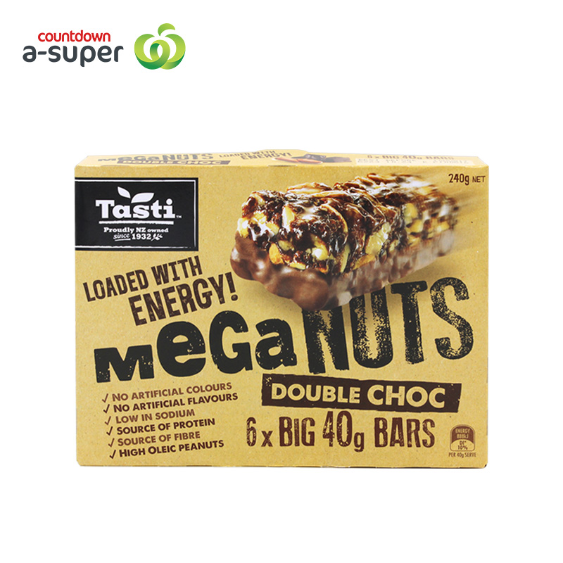 Tasti meganuts super large double chocolate nut energy bar 240g