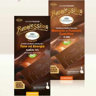 L'ANGELICA CHOCOLATE Funclonal Chocolate Bars 100% organic cocao from South America
