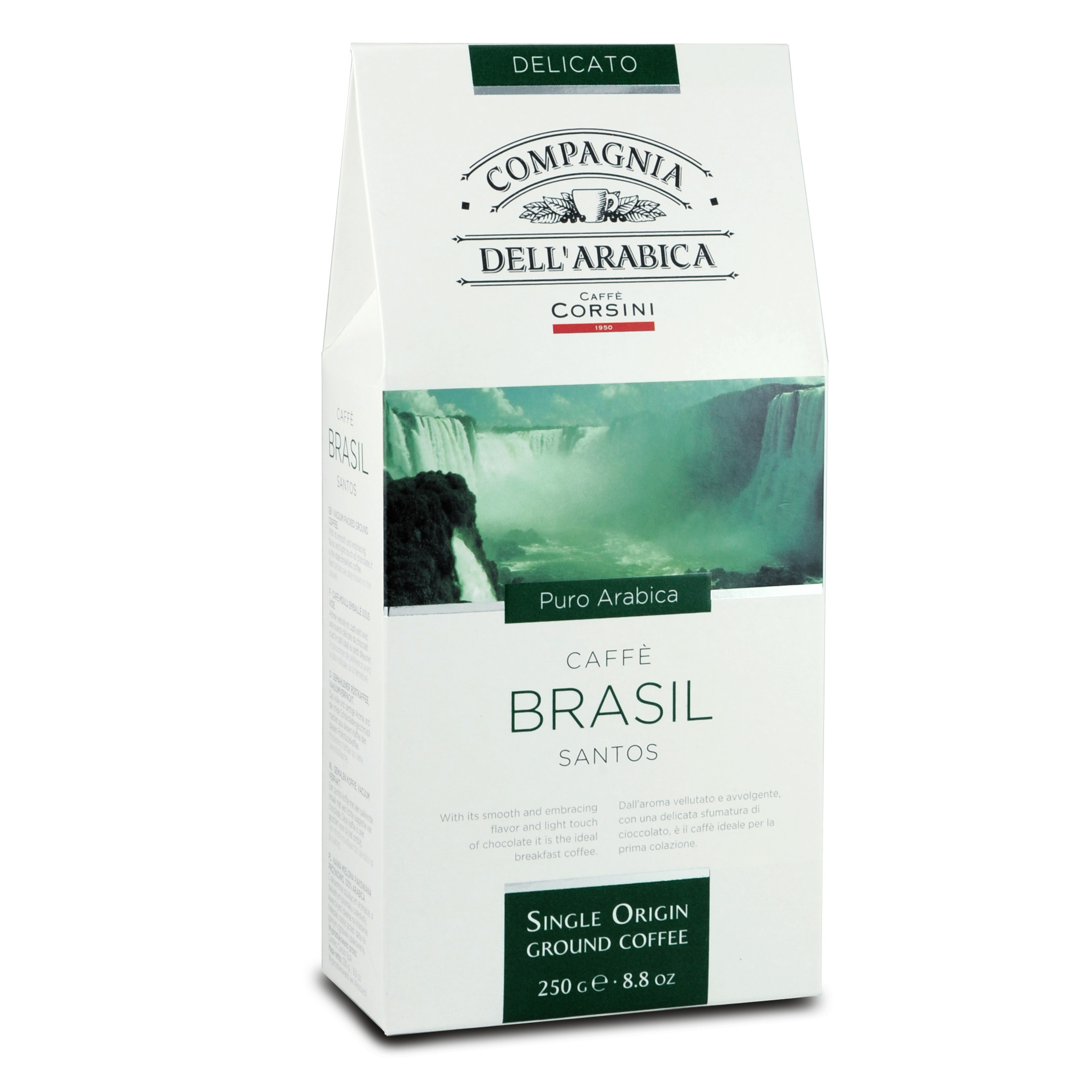 Brazil Santos Coffee Beans 250gr Italy 100%  roasted Arabica Coffee Bean