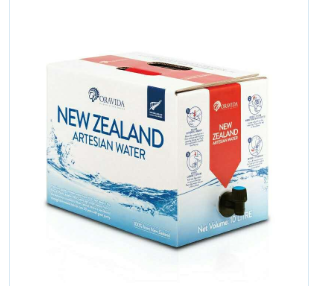 Mineral water imported from New Zealand