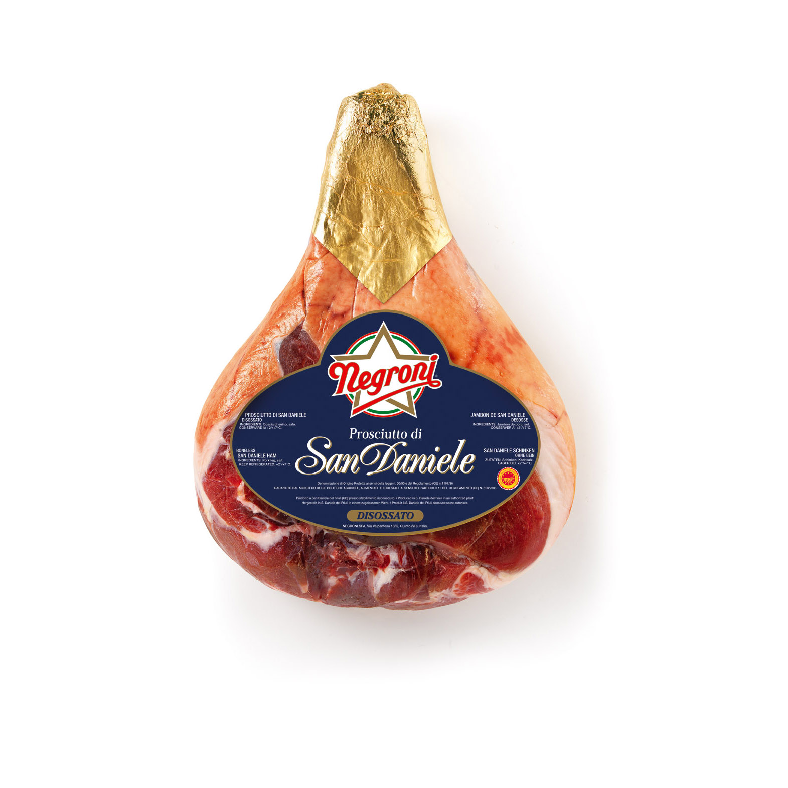 Parma Ham P.D.O. Deboned 100% Italy Negroni Instant food Processed Meat Dry Cured Ham